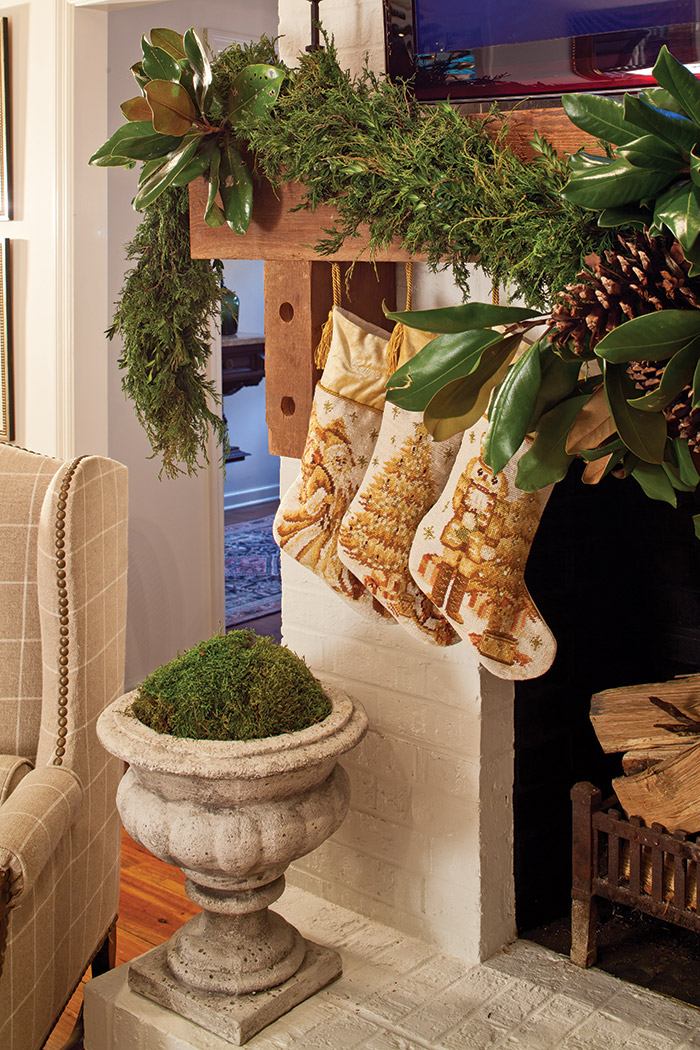 Stockings Hung with Fresh Foliage