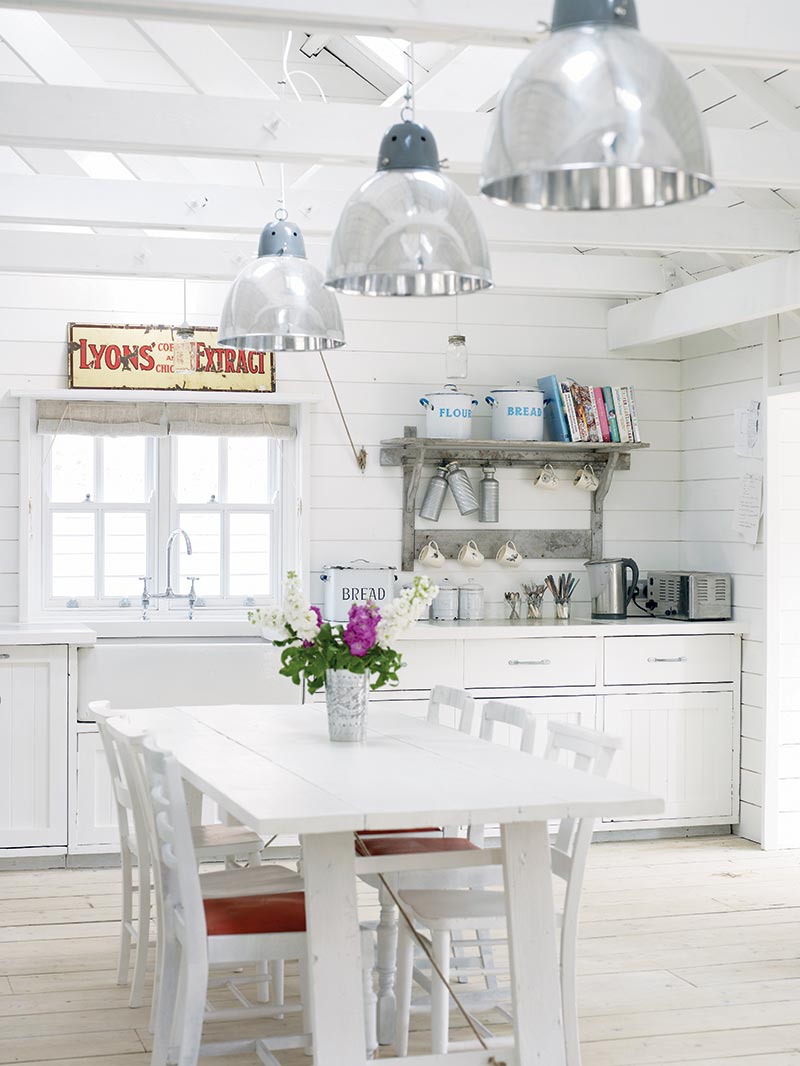Bright white vintage kitchen