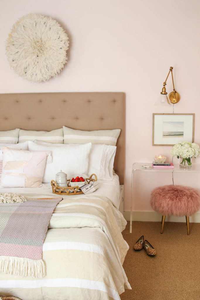 Glam pink master bedroom
