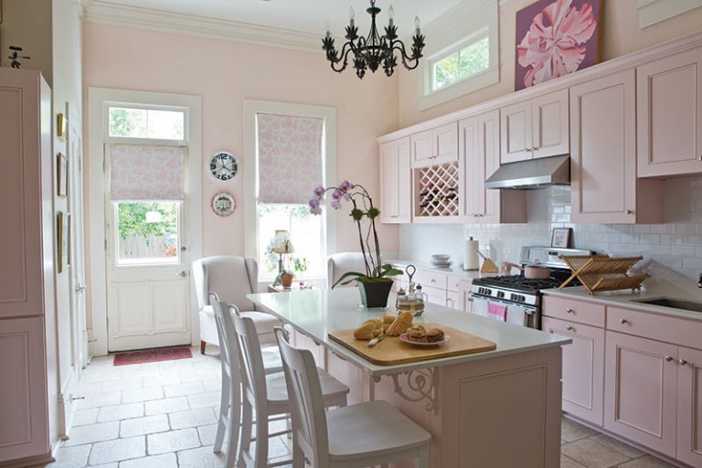 blush pink kitchen