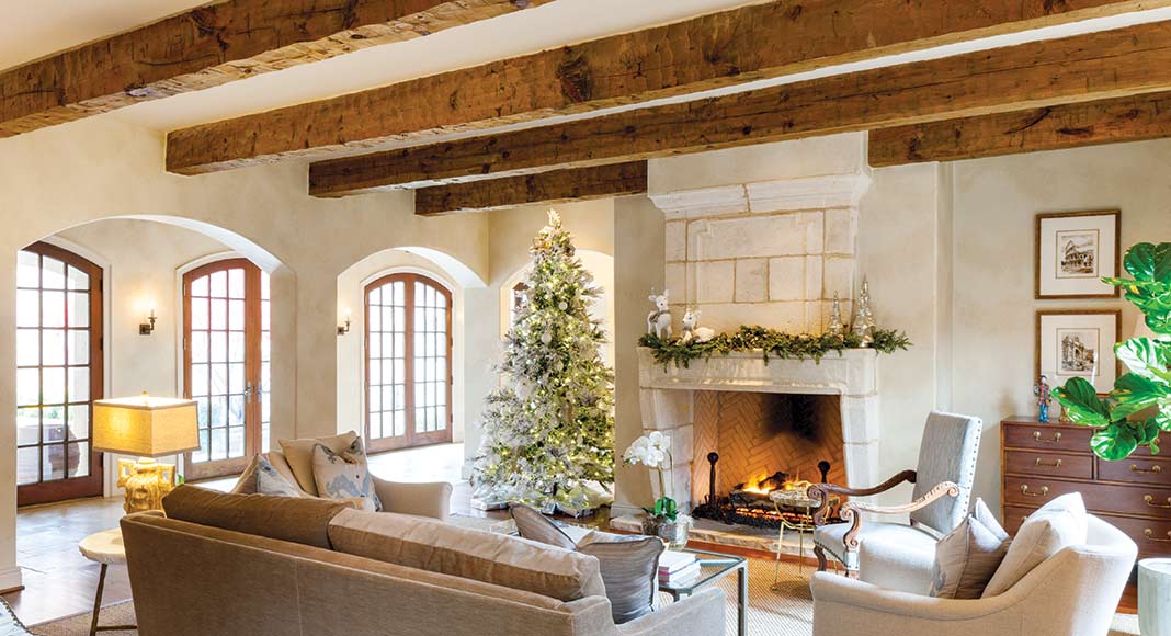 contemporary French-style Christmas den