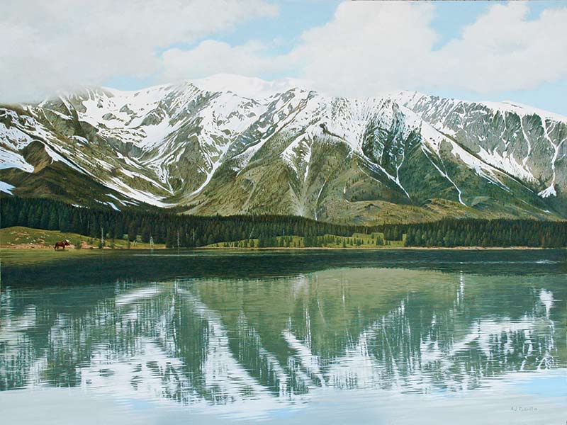 Painting of JAckson Lake Grand Tetons National Park