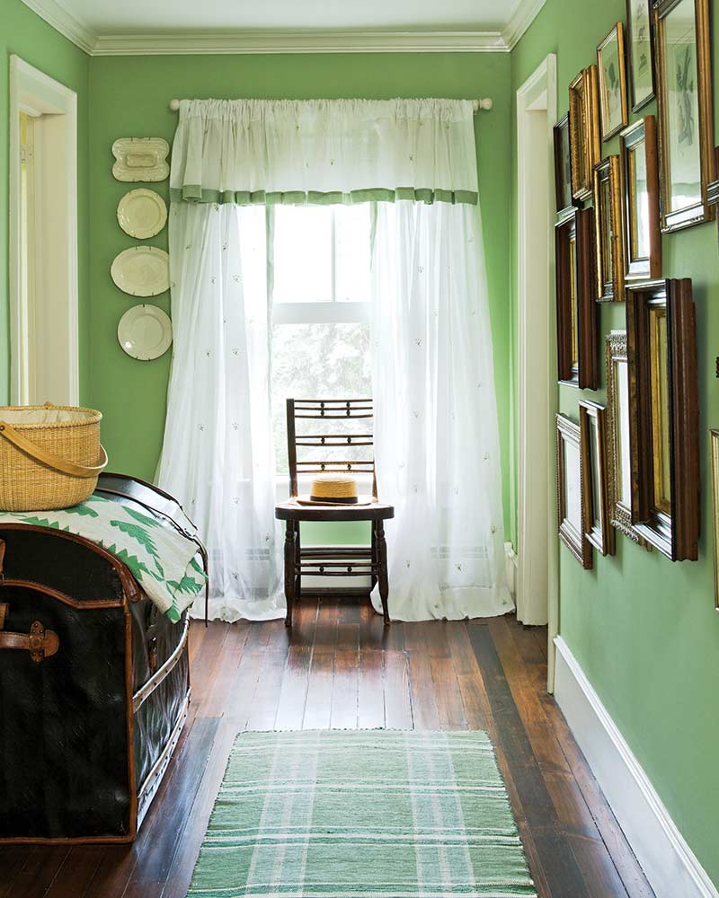 green guest bedroom