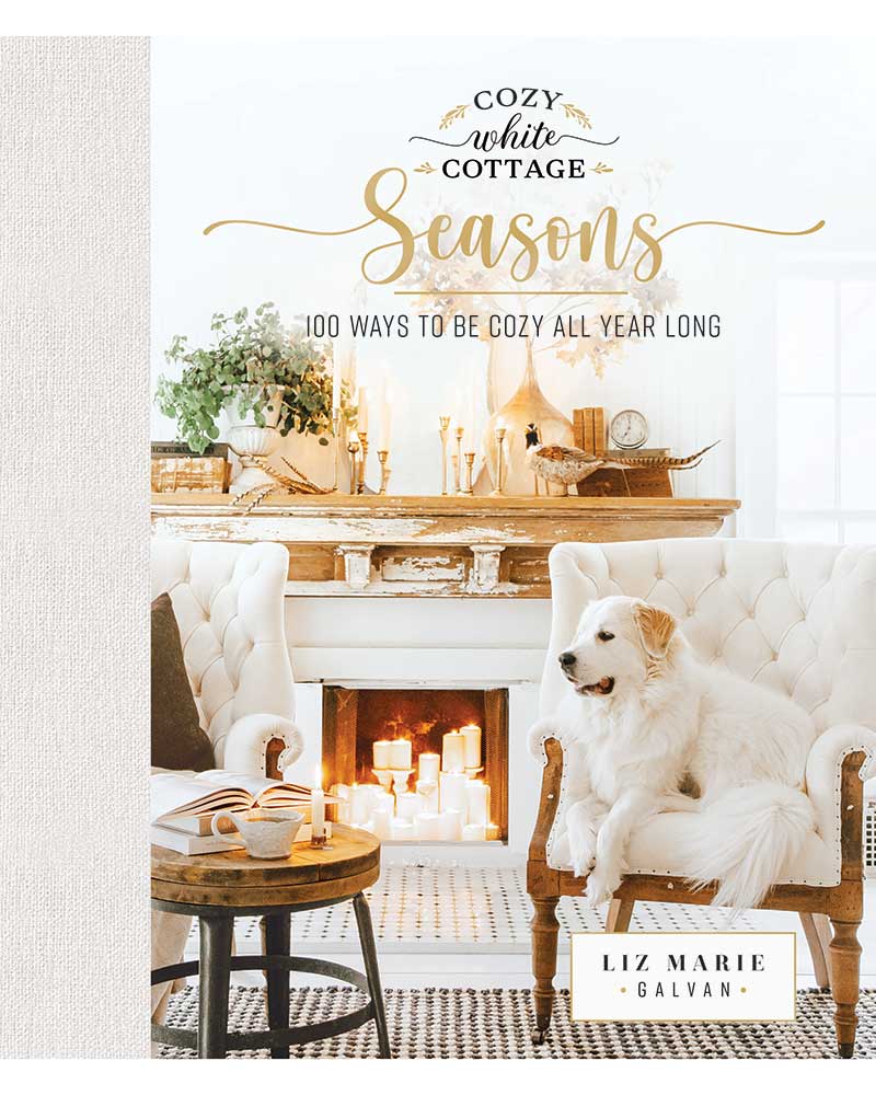 Cover of Cozy White Cottage Seasons: 100 Ways to Be Cozy All Year Long by Liz Marie Galvan. 