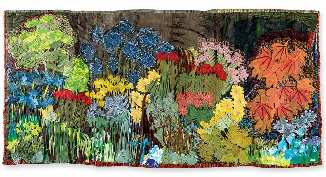 An autumn garden collage by Nancy Eastman.