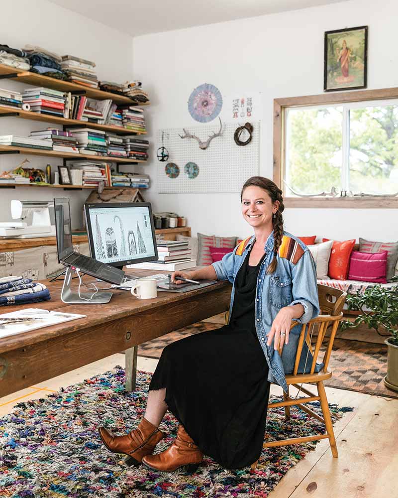 Artist Stephanie Housley in her design studio. 
