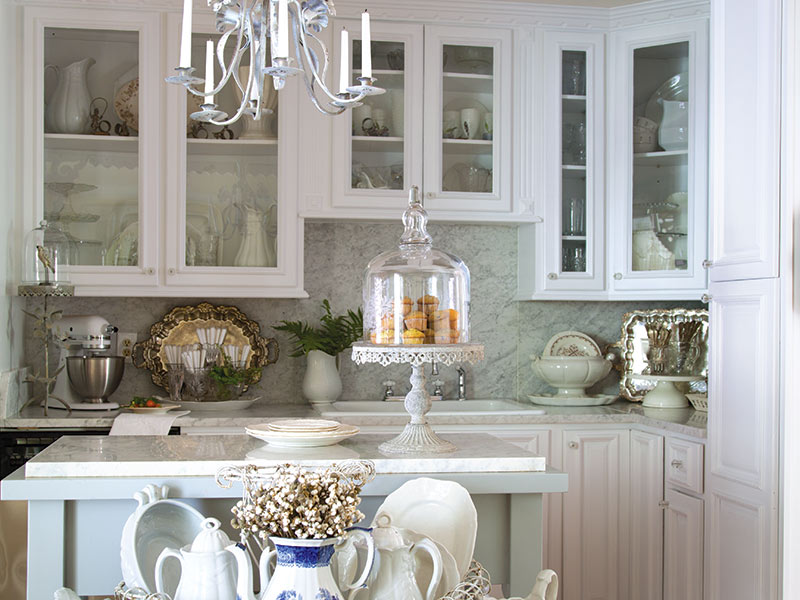 A white kitchen with antique accents.