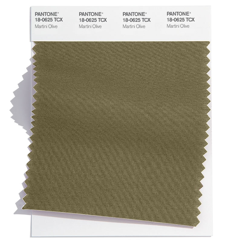 Pantone color swatch in Martini Olive.