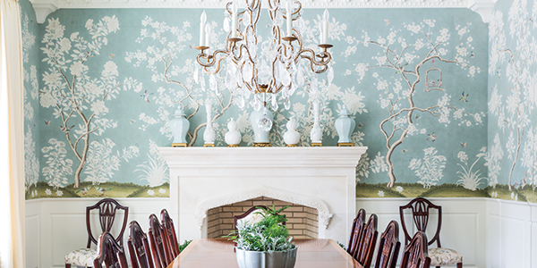 A Hand-Painted Wall Covering Inspires the Design of This Georgia Home